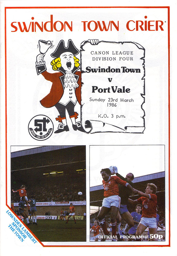 <b>Sunday, March 23, 1986</b><br />vs. Port Vale (Home)